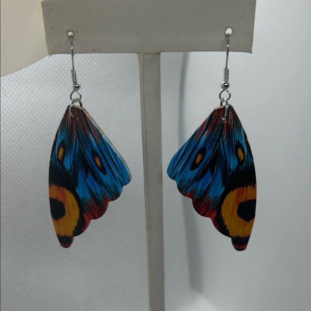 NWOT Colorful Butterfly Wing Earrings